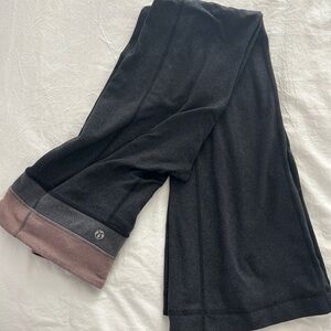 Lululemon Reversible Black Yoga Pants with Pink and Gray Trim